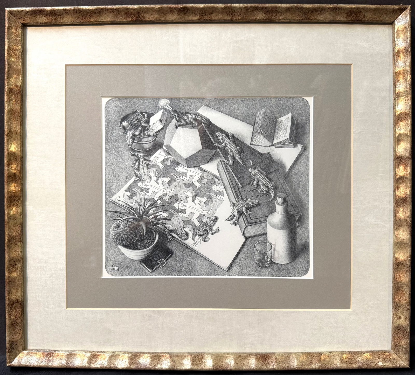 M.C. ESCHER (1898-1972) LITHOGRAPH TITLED REPTILES, 1943, 17IN x 19IN (43cm x 48cm) (1 of 5)