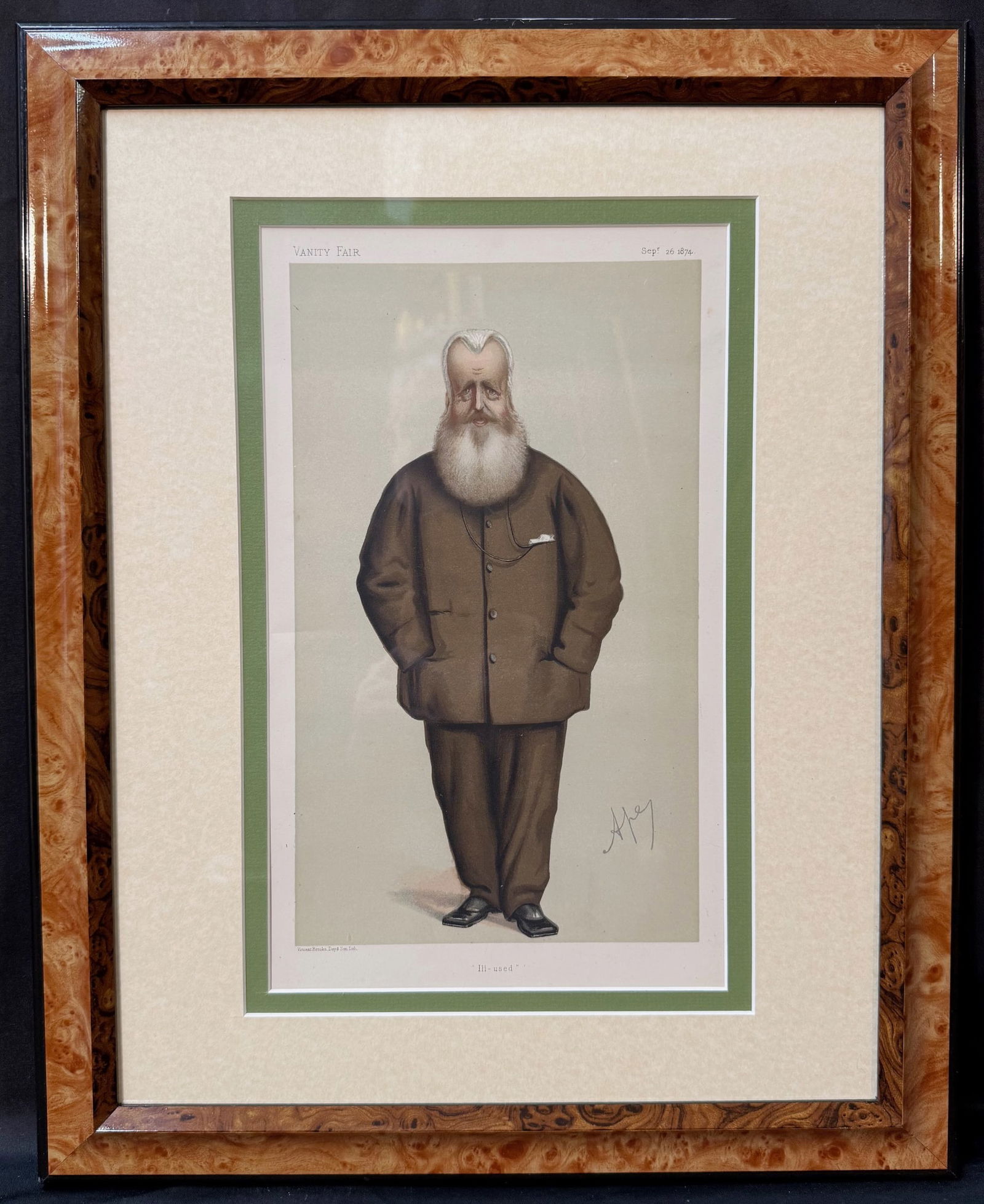 ORIGINAL VANITY FAIR CARICATURE OF SIR JAMES HUDSON WITH COA, 1874, 16.5IN x 20.5IN (42cm x 52cm) (1 of 7)