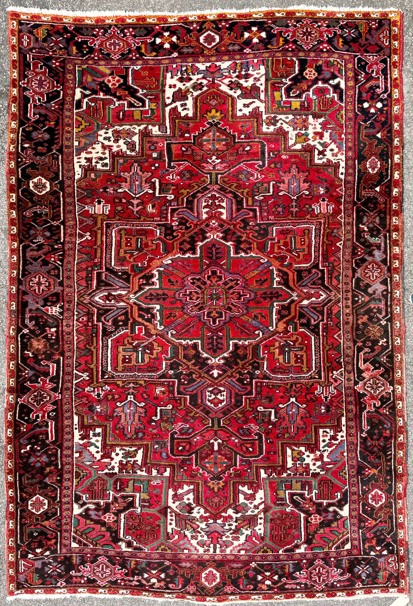 VINTAGE PERSIAN HERIZ HAND KNOTTED RUG, 7.9 x 11.3 (236cm x 343cm) (1 of 5)