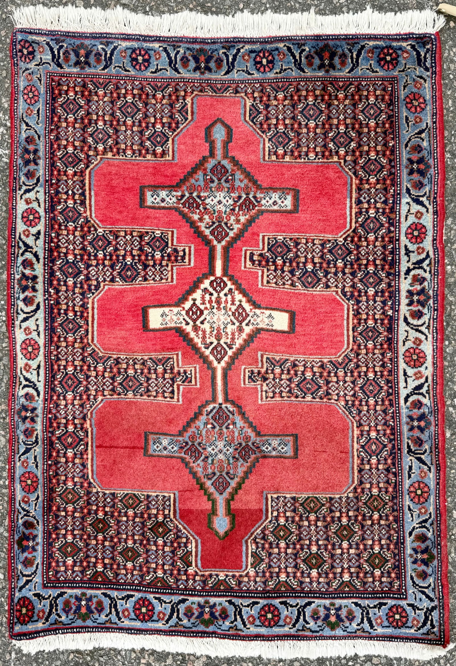 VINTAGE PERSIAN BIDJAR HAND KNOTTED WOOL, GEOMETRIC MEDALLION SCATTER RUG, 2.3 x 3.1 (69cm x 97cm) (1 of 4)