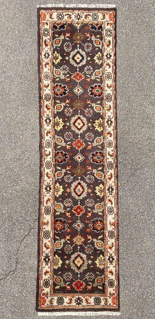 PESHAWAR HAND KNOTTED RUNNER, 2.7 x 10.0 (79cm x 305cm) (1 of 5)