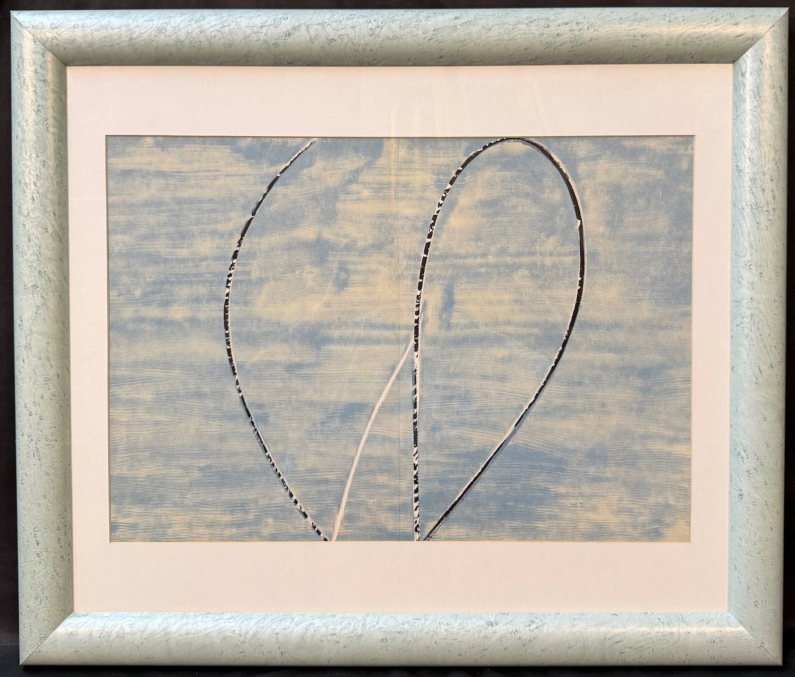 FRANCOIS FIELDER (1921-2001) UNTITLED LITHOGRAPH, 23.5IN x 27.5IN (60cm x 70cm): Francois Fielder (1921-2001) untitled lithograph. This piece was produced in 1967 in Paris, France for Derriere le Mirior. With frame, it measures 23.5 inches x 27.5 inches. It is matted and framed un