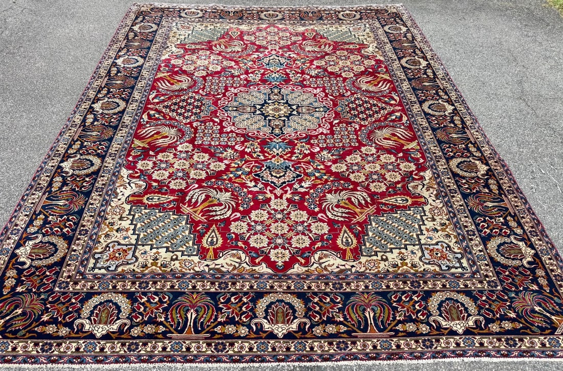 ANTIQUE PERSIAN NAJAFABAD HAND KNOTTED RUG, 10.3 x 13.7 (312cm x 414cm) - 2