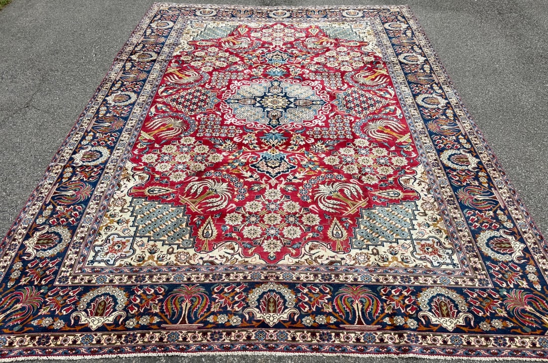 ANTIQUE PERSIAN NAJAFABAD HAND KNOTTED RUG, 10.3 x 13.7 (312cm x 414cm) - 3