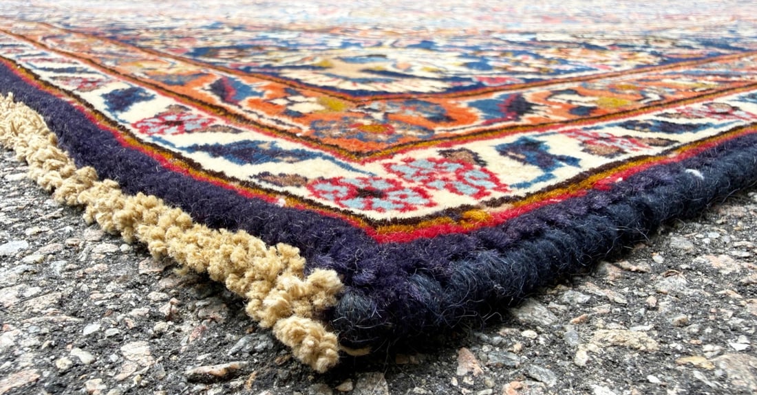 VINTAGE SIGNED PERSIAN KASHMAR HAND KNOTTED RUG, 9.5 x 12.6 (287cm x 381cm) - 5