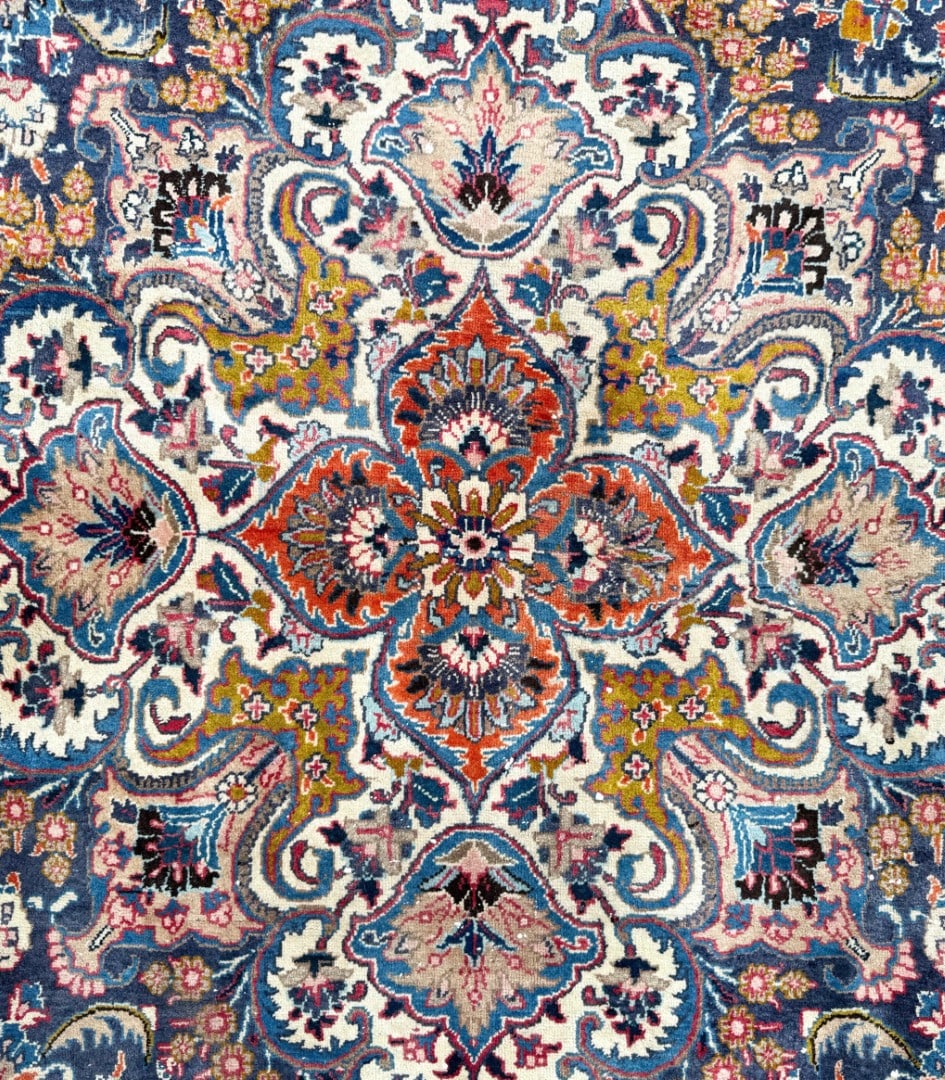 VINTAGE SIGNED PERSIAN KASHMAR HAND KNOTTED RUG, 9.5 x 12.6 (287cm x 381cm) - 7