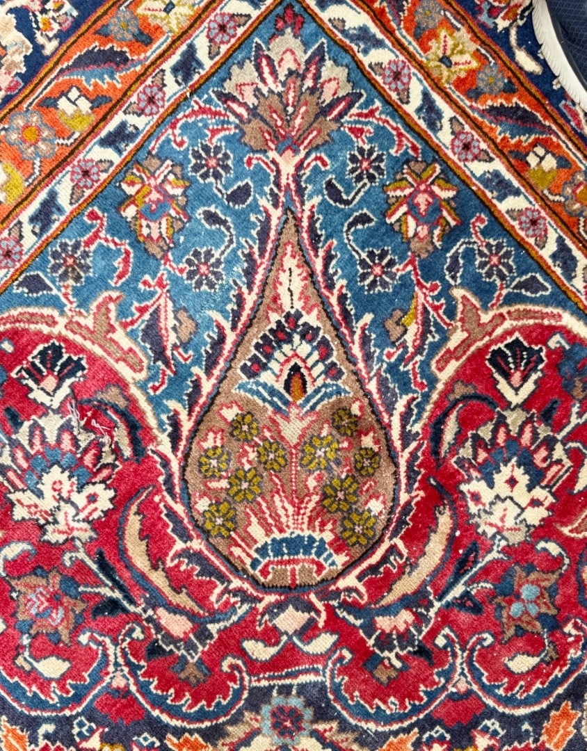 VINTAGE SIGNED PERSIAN KASHMAR HAND KNOTTED RUG, 9.5 x 12.6 (287cm x 381cm) - 8