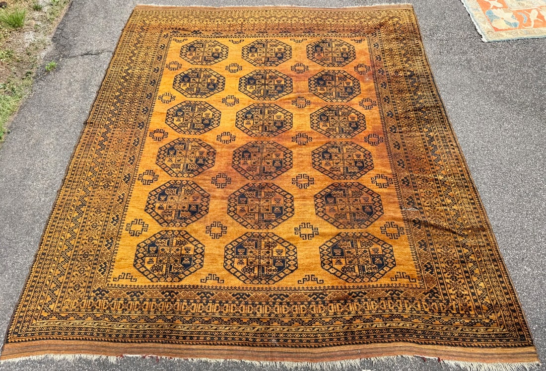 VINTAGE GOLGEN AFGHAN CHOBI HAND KNOTTED RUG, 10.3 x 11.11 (312cm x 363cm) - 2
