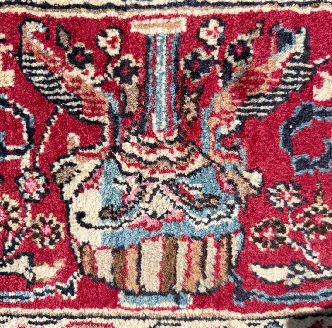 SIGNED PERSIAN KASHAN PICTORIAL HAND KNOTTED RUG, 9.8 x 12.3 (295cm x 373cm) - 10