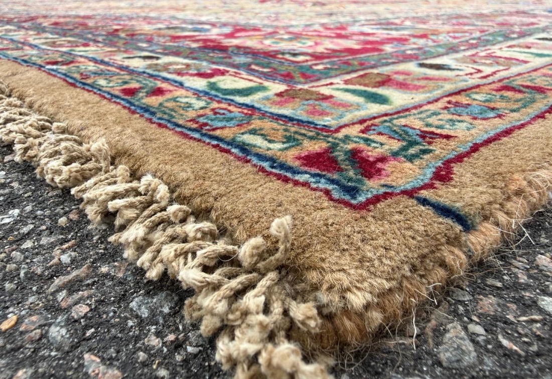 VINTAGE PERSIAN TABRIZ HAND KNOTTED RUG WITH CARTOUCHE, 9.7 x 12.5 (292cm x 378cm) - 4