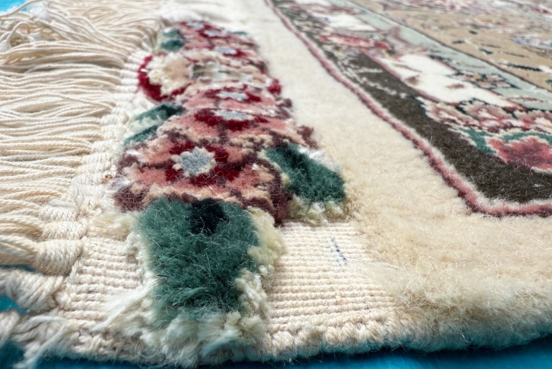 TABRIZ SOUF HAND KNOTTED WOOL AND SILK RUG WITH 300+ KPSI, 7.11 x 10.5 (241cm x 318cm) - 10