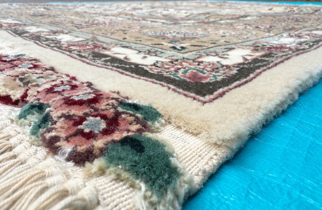 TABRIZ SOUF HAND KNOTTED WOOL AND SILK RUG WITH 300+ KPSI, 7.11 x 10.5 (241cm x 318cm) - 5