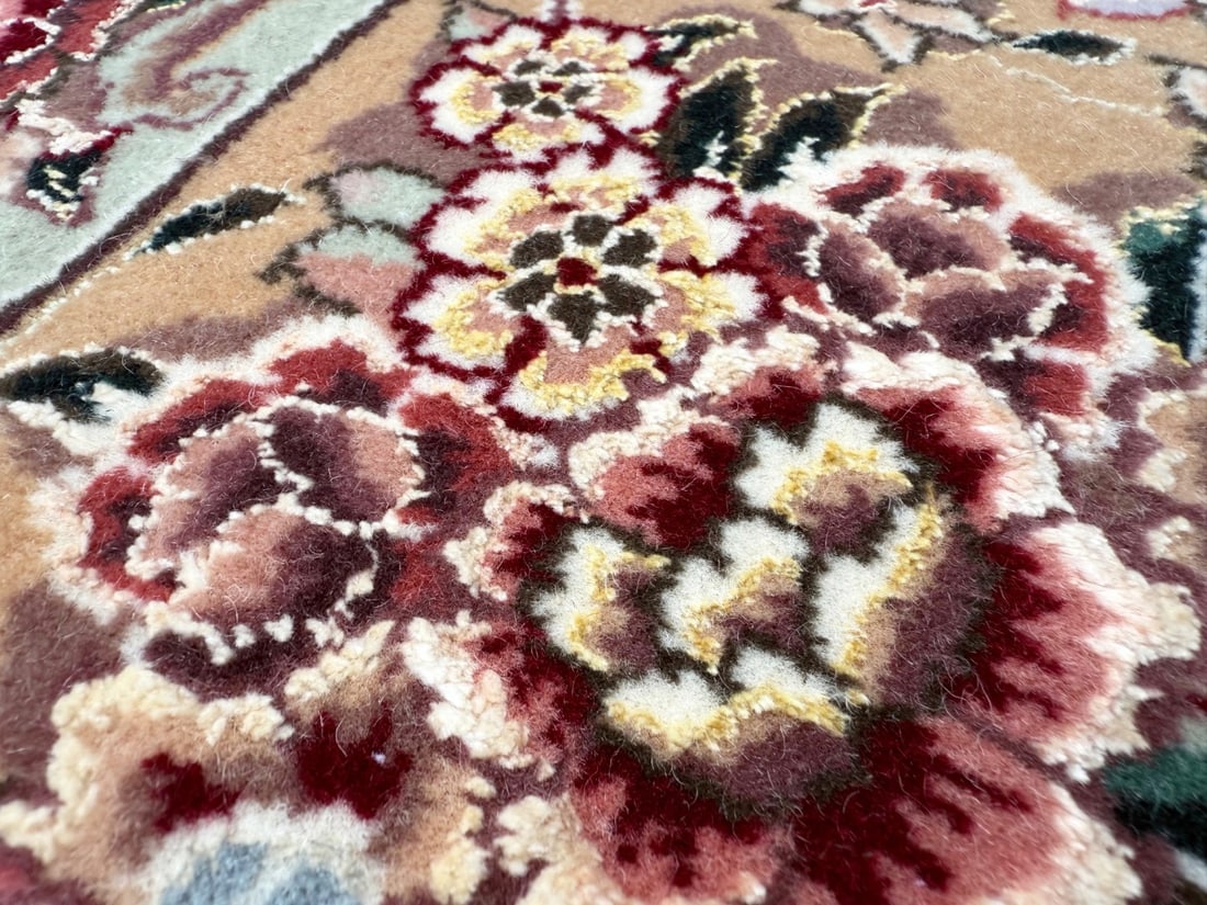 TABRIZ SOUF HAND KNOTTED WOOL AND SILK RUG WITH 300+ KPSI, 7.11 x 10.5 (241cm x 318cm) - 6