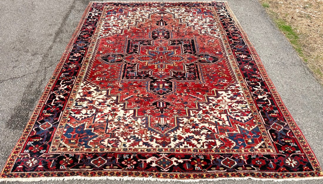 VINTAGE PERSIAN HERIZ HAND KNOTTED RUG, 8.8 x 11.2 (264cm x 340cm) - 2