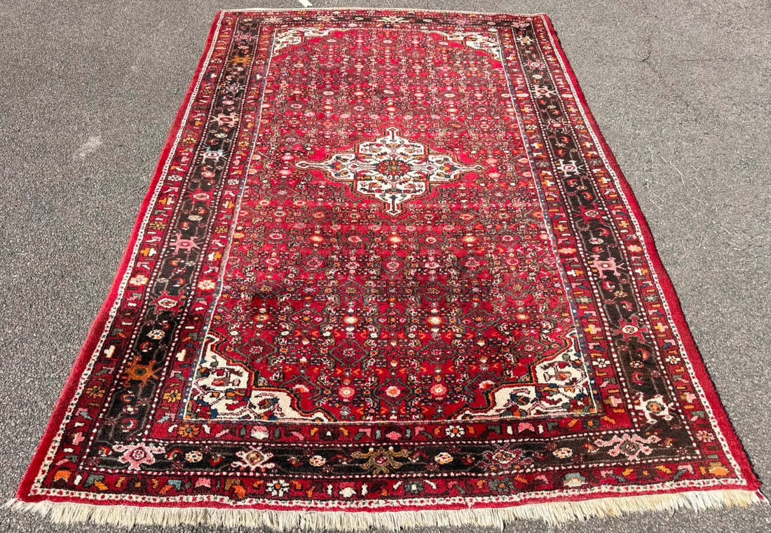 VINTAGE PERSIAN HOSSEINABAD HAND KNOTTED RUG, 7.0 x 10.1 (213cm x 307cm) - 2