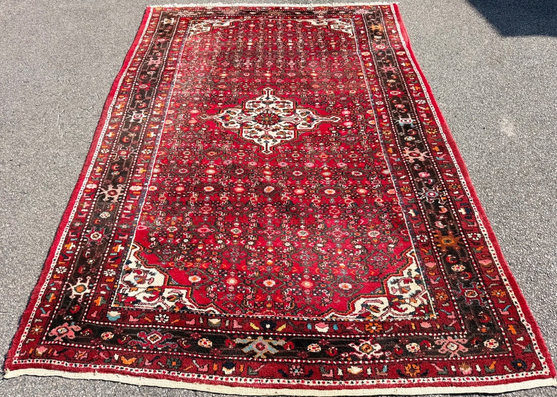 VINTAGE PERSIAN HOSSEINABAD HAND KNOTTED RUG, 7.0 x 10.1 (213cm x 307cm) - 3