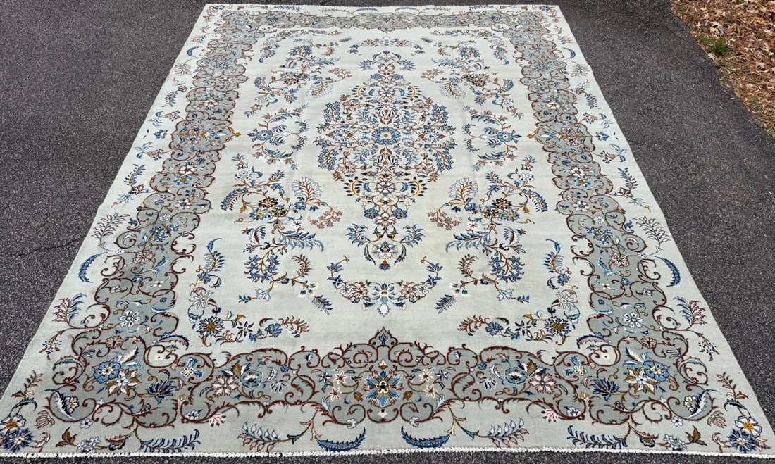 VINTAGE PERSIAN NAIN HAND KNOTTED RUG, 9.0 x 11.7 (274cm x 353cm) - 2