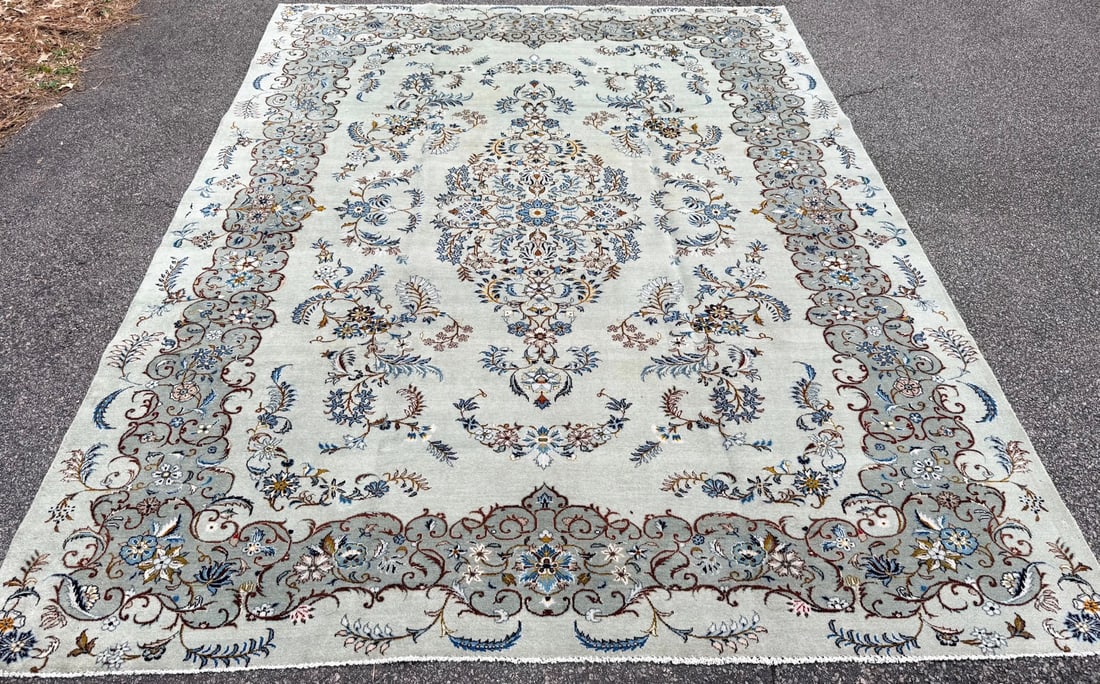 VINTAGE PERSIAN NAIN HAND KNOTTED RUG, 9.0 x 11.7 (274cm x 353cm) - 3