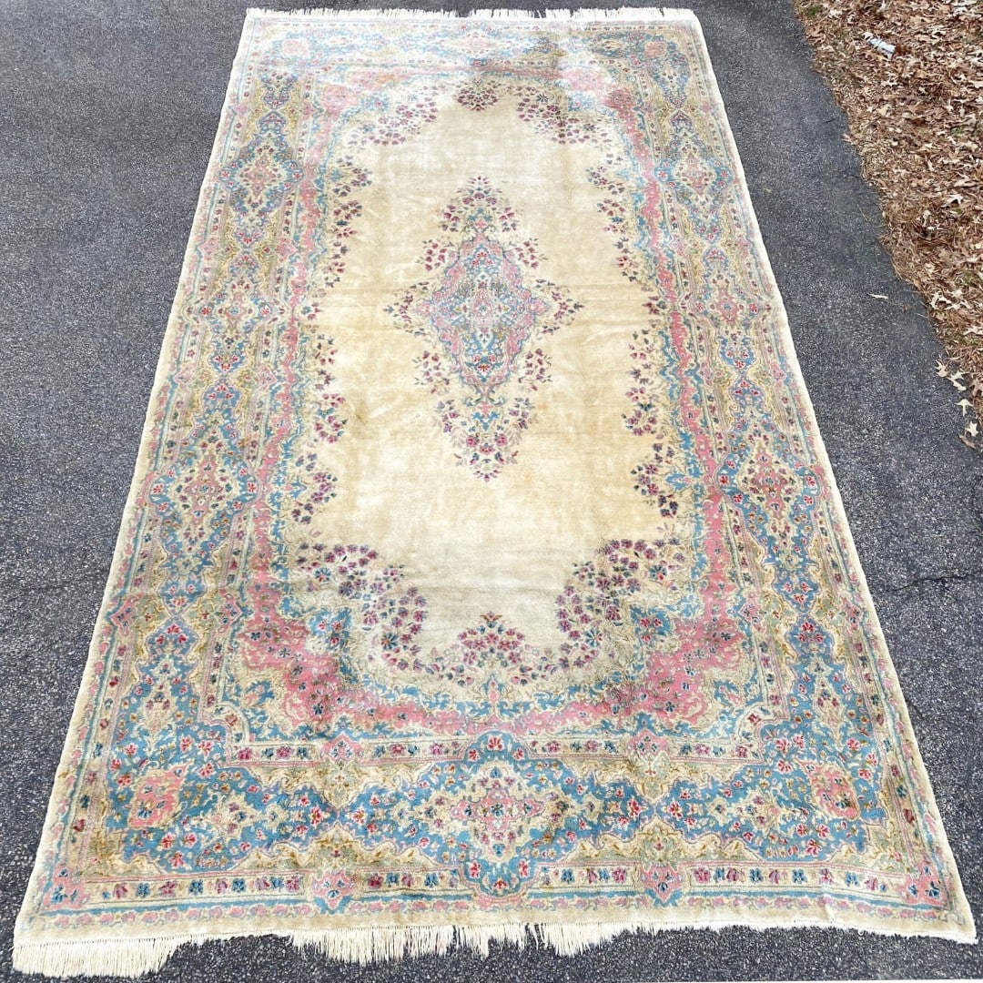 MANSION SIZED VINTAGE PERSIAN KERMAN HAND KNOTTED RUG WITH 200+ KPSI, 9.9 x 18.5 (300cm x 561cm) - 3