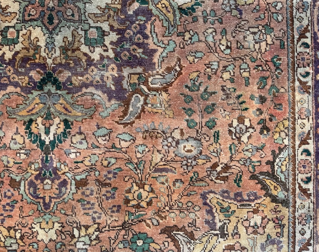 ANTIQUE PERSIAN TABRIZ HAND KNOTTED RUG, 6.5 x 9.6 (196cm x 290cm) - 6