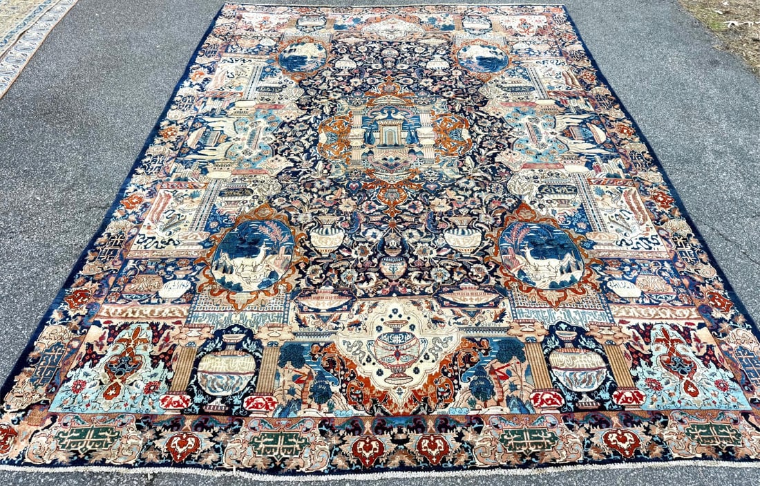VINTAGE PERSIAN KASHMAR ARCHEOLOGY HAND KNOTTED RUG, 9.6 x 12.9 (290cm x 389cm) - 2