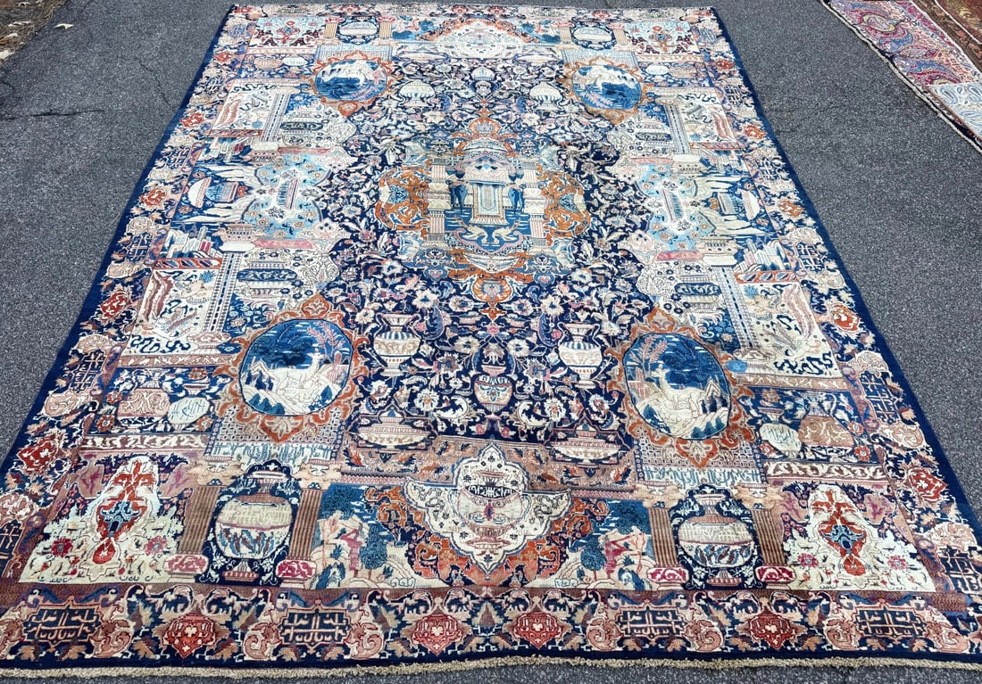 VINTAGE PERSIAN KASHMAR ARCHEOLOGY HAND KNOTTED RUG, 9.6 x 12.9 (290cm x 389cm) - 3