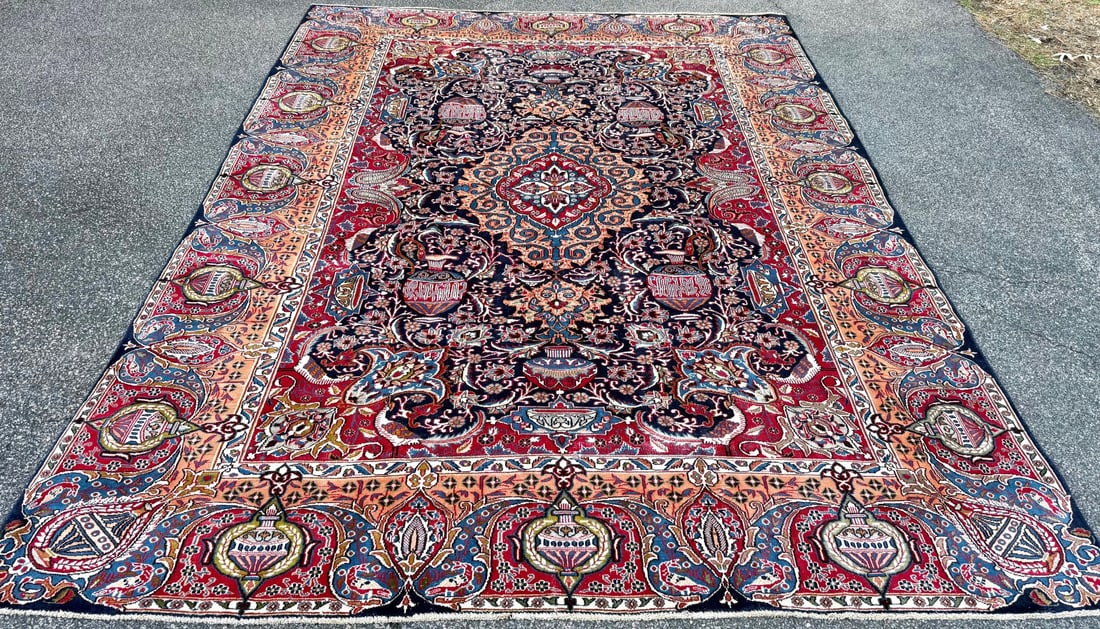 VINTAGE PERSIAN KASHMAR ARCHEOLOGY HAND KNOTTED RUG, 9.5 x 12.0 (287cm x 366cm) - 2