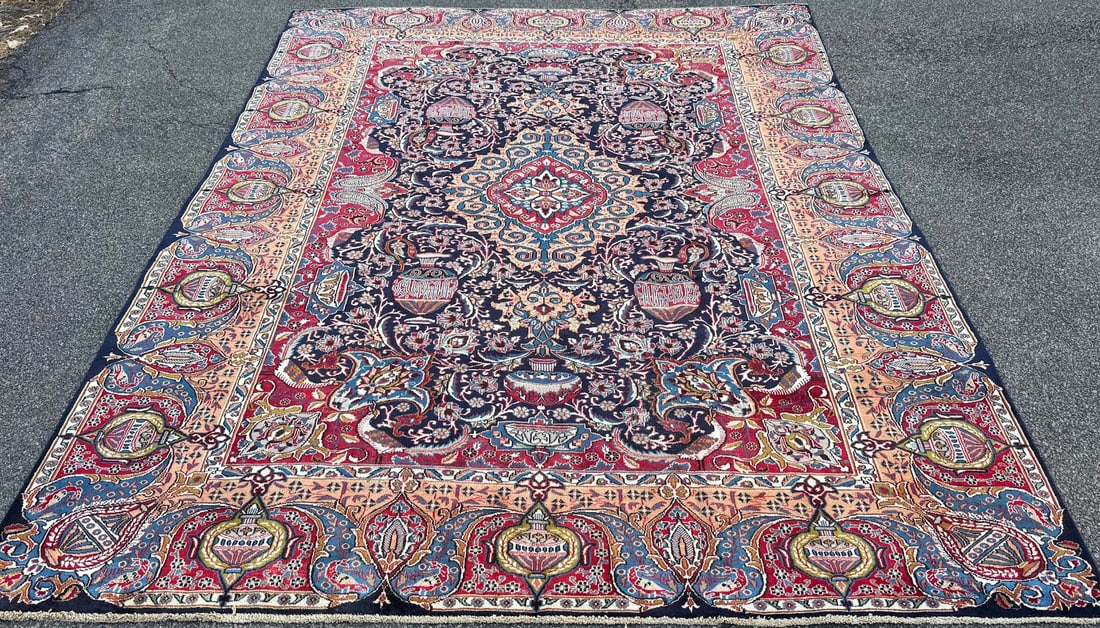 VINTAGE PERSIAN KASHMAR ARCHEOLOGY HAND KNOTTED RUG, 9.5 x 12.0 (287cm x 366cm) - 3
