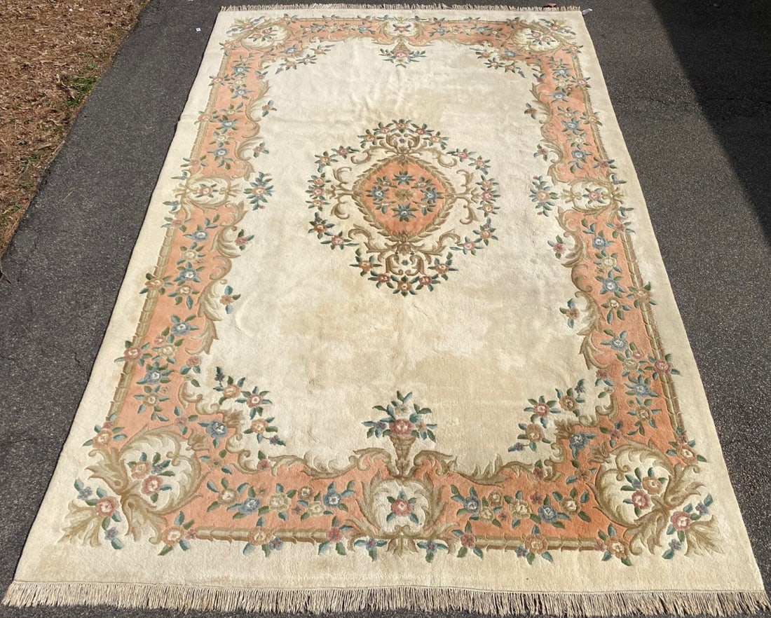 MANSION SIZE FRENCH STYLE AUBUSSON HAND KNOTTED RUG, 11.2 x 16.8 (340cm x 508cm) - 2