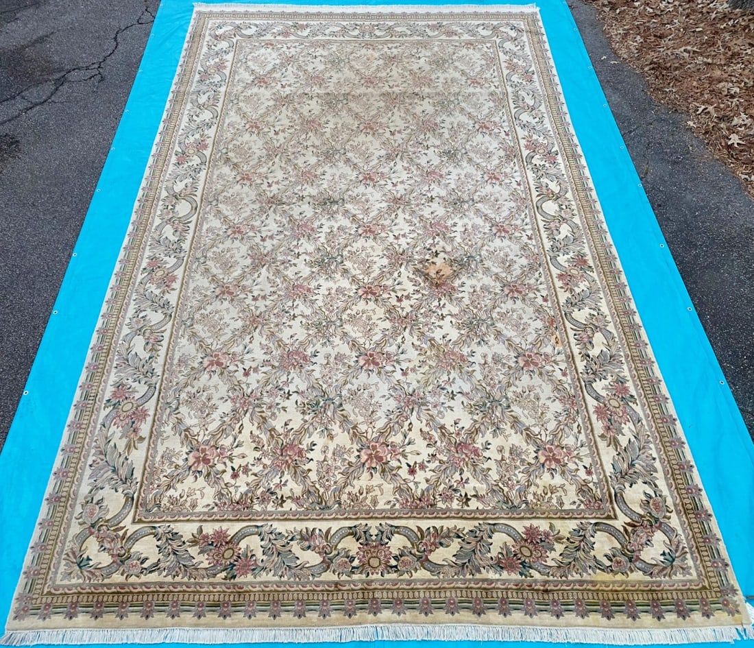 MANSION SIZED TABRIZ HAND KNOTTED RUG WITH 300+ KPSI, 10.0 x 17.0 (305cm x 518cm) - 3