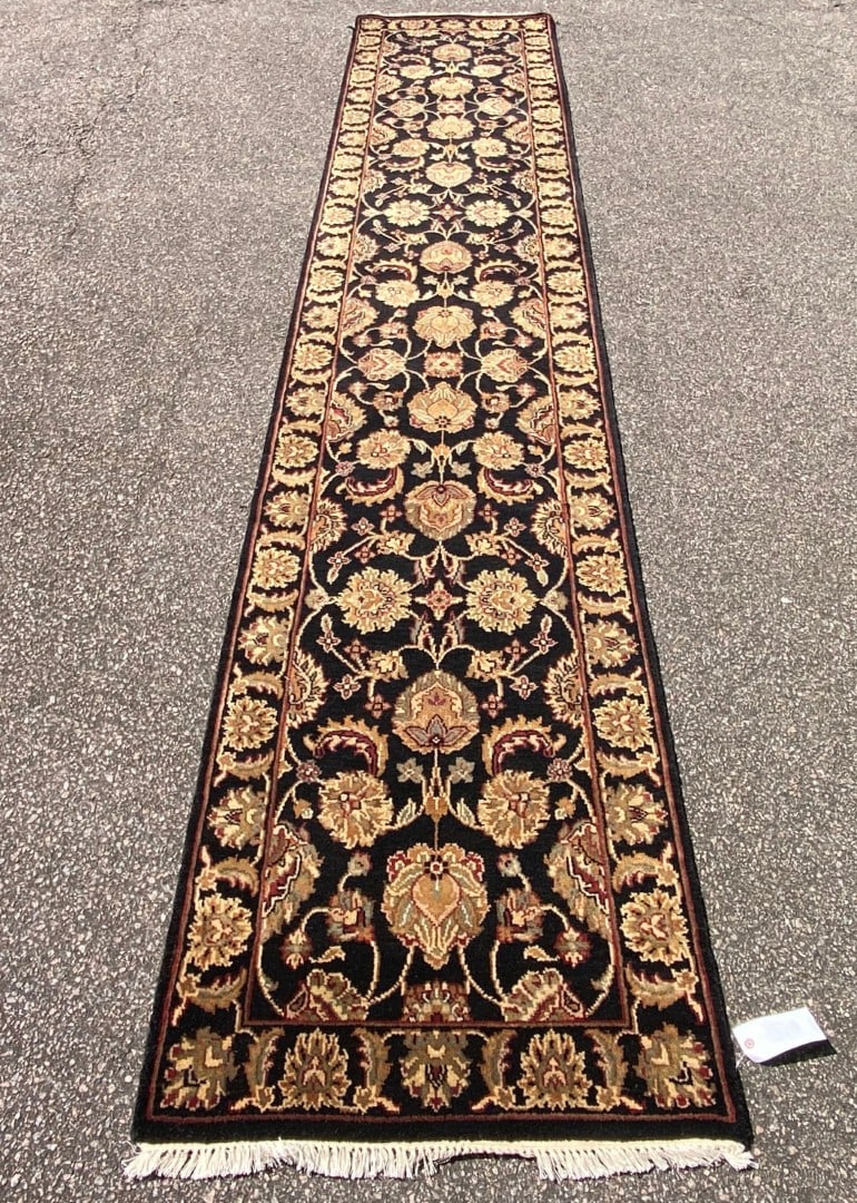 EXTRA LONG JAIPUR HAND KNOTTED WOOL RUNNER, 2.7 x 13.9 (79cm x 419cm) - 3