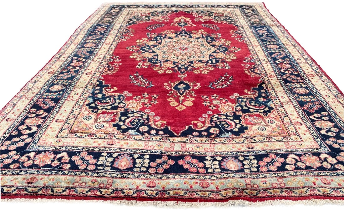 VINTAGE PERSIAN HAMADAN HAND KNOTTED RUG - 6.6 x 9.9, 198cm x 295cm - 2