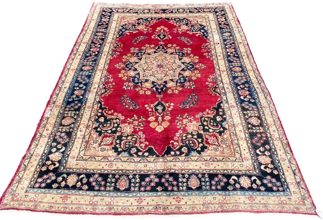 VINTAGE PERSIAN HAMADAN HAND KNOTTED RUG - 6.6 x 9.9, 198cm x 295cm - 3