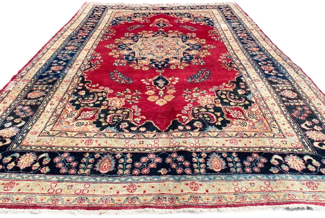 VINTAGE PERSIAN HAMADAN HAND KNOTTED RUG - 6.6 x 9.9, 198cm x 295cm - 4