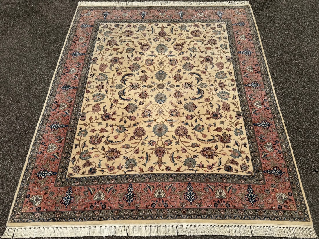 KASHAN HAND KNOTTED RUG WITH 300+ KPSI, 8.2 x 9.10 (249cm x 300cm) - 3