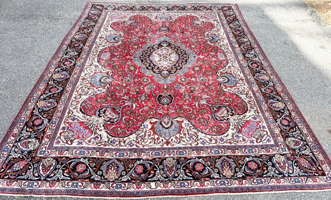 VINTAGE PERSIAN KASHMAR ARCHEOLOGY HAND KNOTTED RUG, 9.5 x 12.5 (287cm x 378cm) - 2