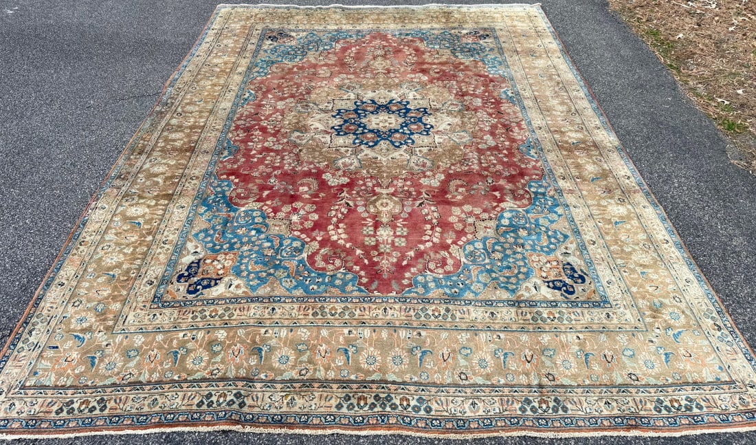 ANTIQUE PERSIAN SULTANABAD HAND KNOTTED RUG, 9.6 x 12.6 (290cm x 381cm) - 2