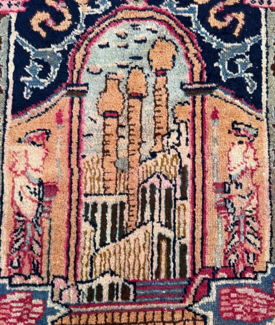ANTIQUE PERSIAN KASHMAR PICTORIAL HAND KNOTTED RUG, 9.6 x 12.3 (290cm x 373cm) - 4