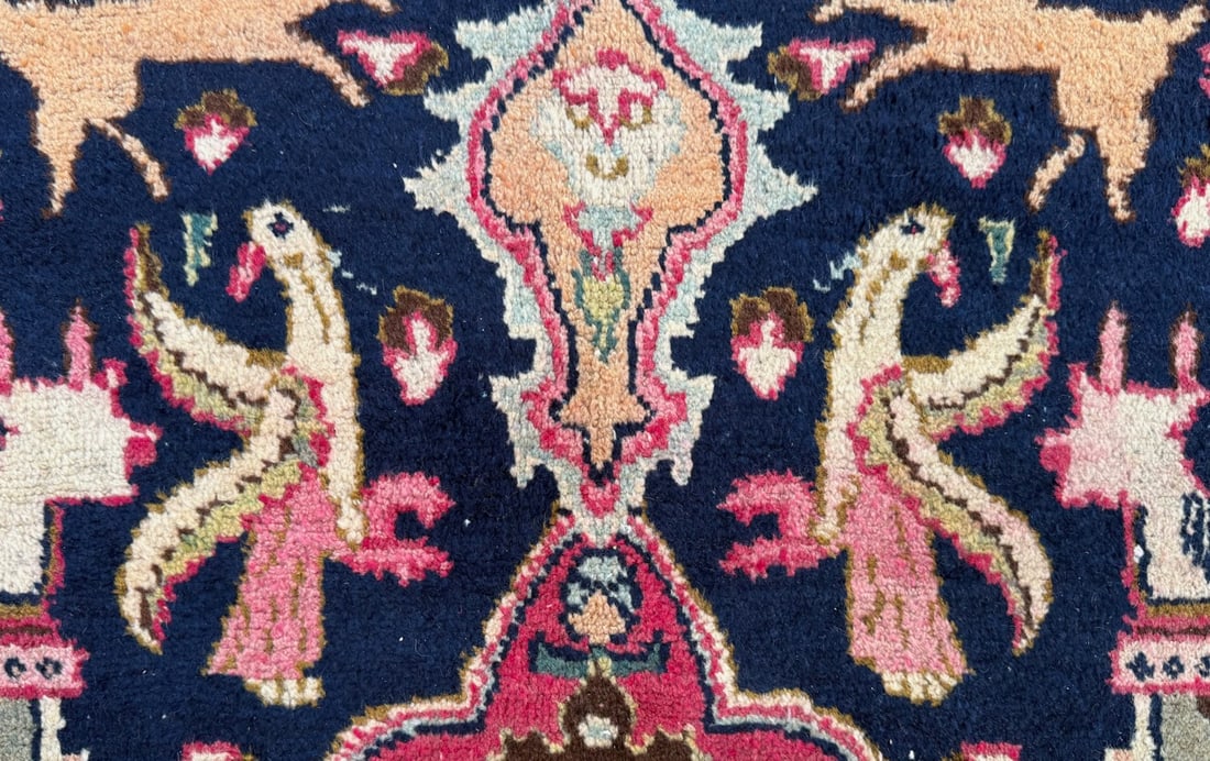 ANTIQUE PERSIAN KASHMAR PICTORIAL HAND KNOTTED RUG, 9.6 x 12.3 (290cm x 373cm) - 5