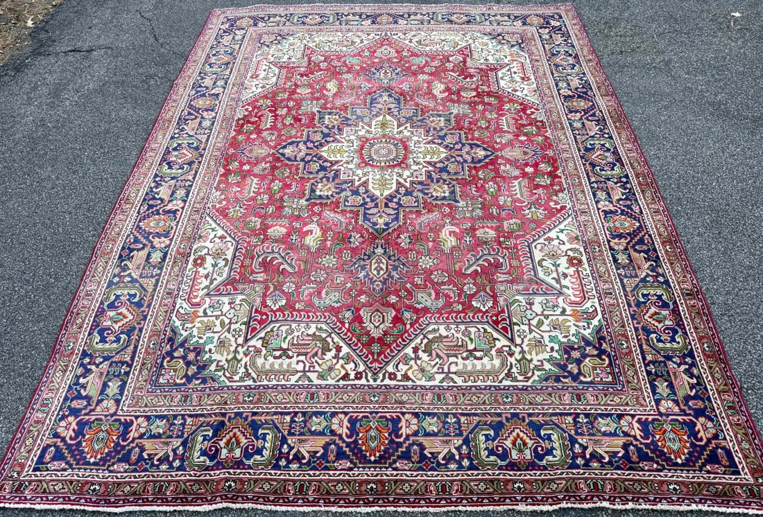 ANTIQUE PERSIAN HERIZ HAND KNOTTED RUG, 8.5 x 11.0 (257cm x 335cm) - 3