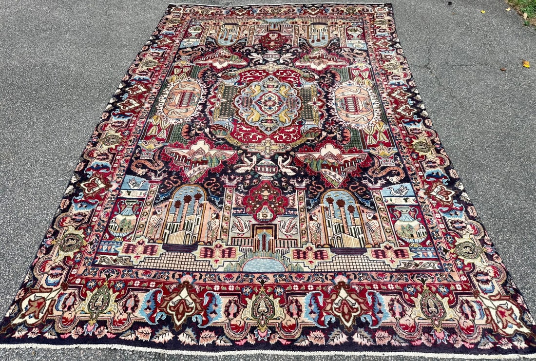 ANTIQUE PERSIAN KASHMAR ARCHEOLOGY HAND KNOTTED RUG, 8.2 x 11.0 (249cm x 335cm) - 2