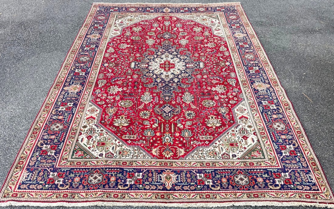VINTAGE PERSIAN HERIZ HAND KNOTTED RUG, 8.4 x 11.3 (254cm x 343cm) - 2