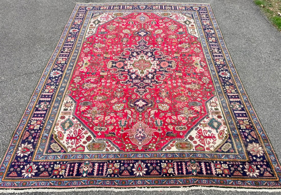 VINTAGE PERSIAN HERIZ HAND KNOTTED RUG, 8.2 x 11.3 (249cm x 343cm) - 2