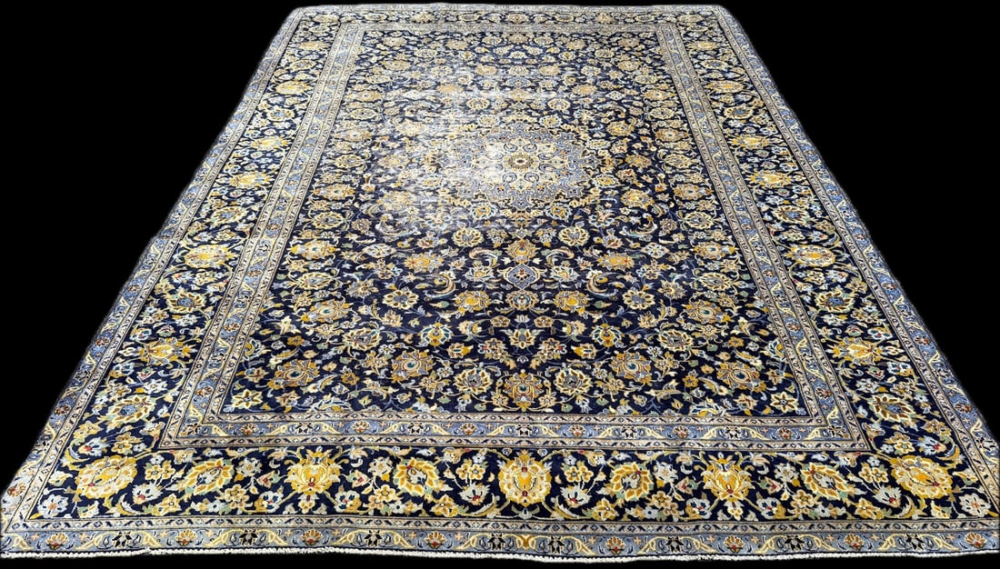 ANTIQUE PERSIAN NAIN HAND KNOTTED RUG, 9.8 x 13.0 (295cm x 396cm) - 3