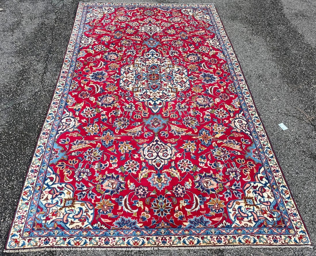 VINTAGE PERSIAN KASHAN HAND KNOTTED RUG, 5.9 x 10.3 (179cm x 312cm) - 3