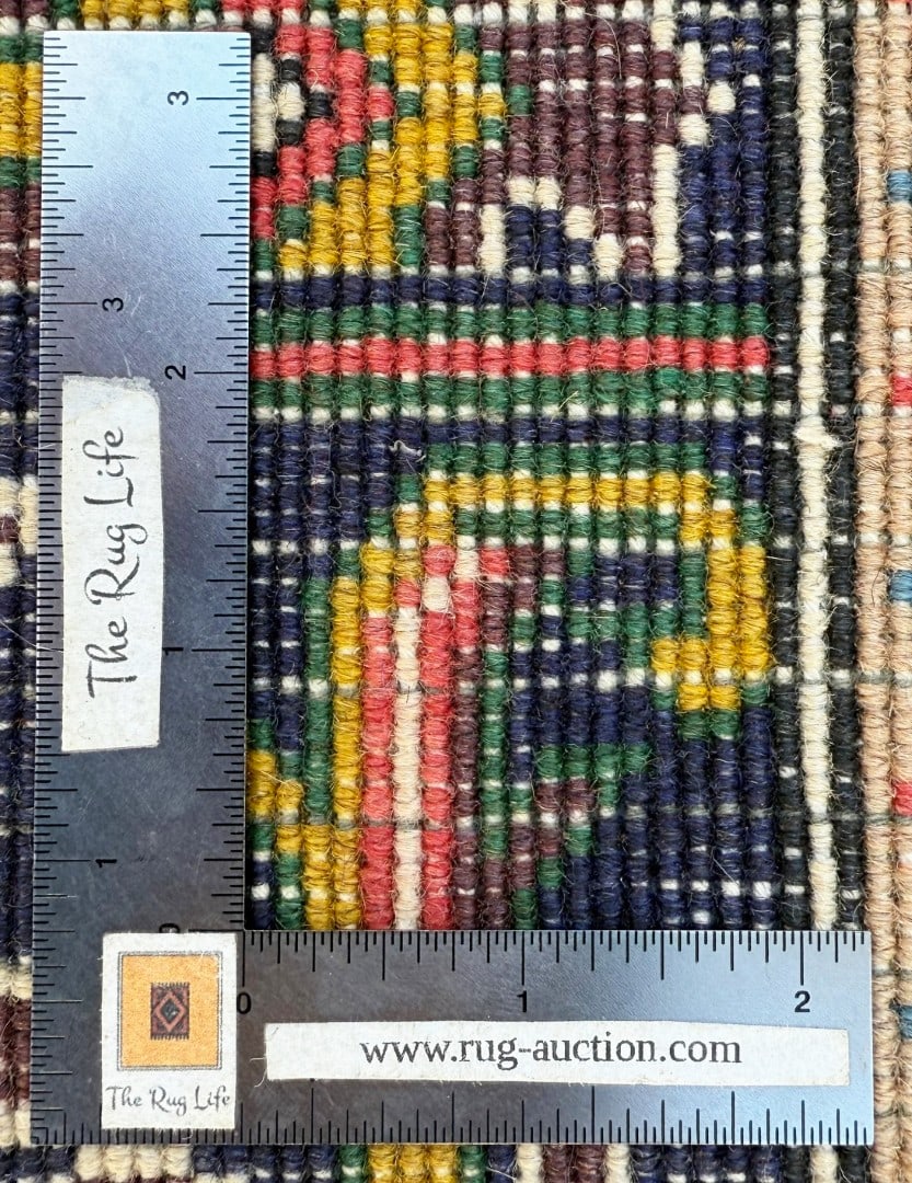 VINTAGE PERSIAN MAHI HERATI HAND KNOTTED RUG, 6.3 x 9.2 (191cm x 279cm) - 5