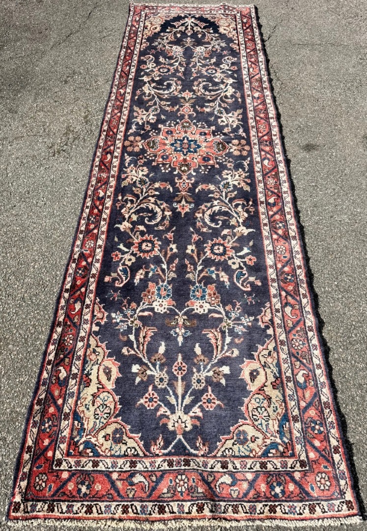 ANTIQUE PERSIAN MEHRABAN HAND KNOTTED RUNNER, 3.4 x 11.4 (102cm x 345cm) - 2