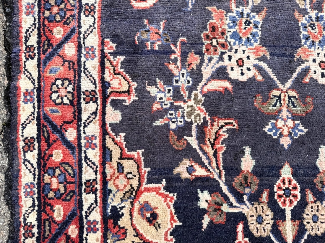 ANTIQUE PERSIAN MEHRABAN HAND KNOTTED RUNNER, 3.4 x 11.4 (102cm x 345cm) - 4