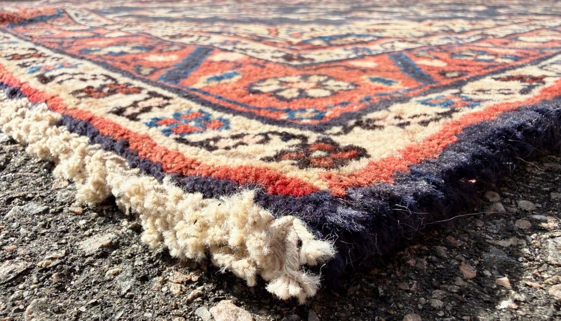ANTIQUE PERSIAN MEHRABAN HAND KNOTTED RUNNER, 3.4 x 11.4 (102cm x 345cm) - 5