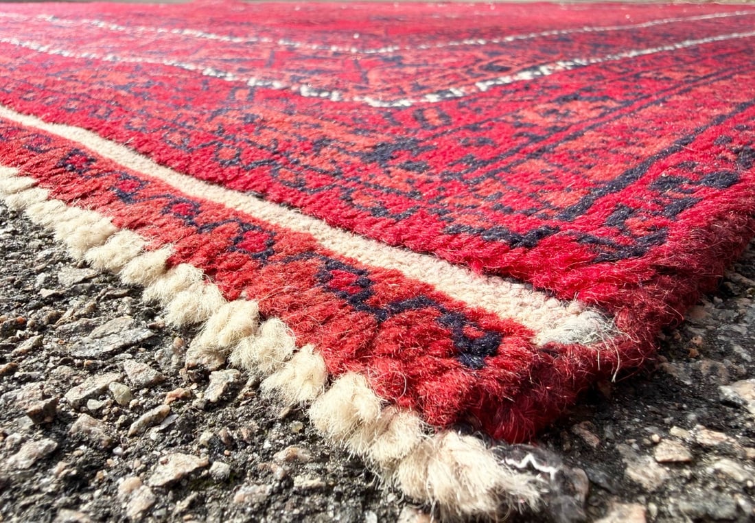 VINTAGE TURKEMAN HAND KNOTTED RUG, 6.4 x 9.3 (193cm x 282cm) - 4